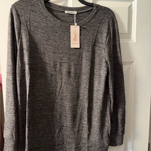 Gray Long Sleeve Top